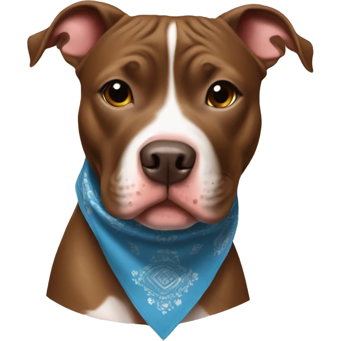 Brown pit bull with bandanna  emoji