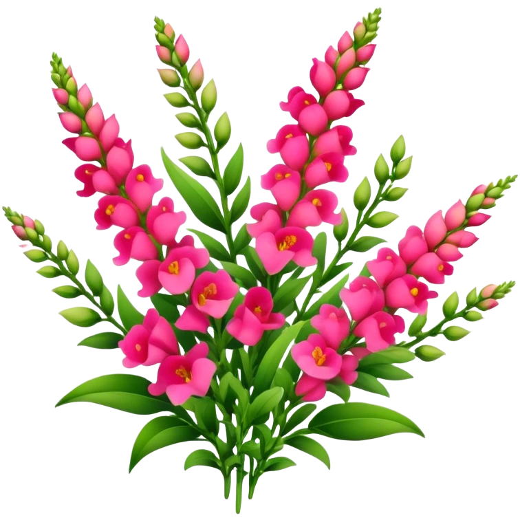 big bouquet Snapdragon, luxuriant, leaf, bud emoji