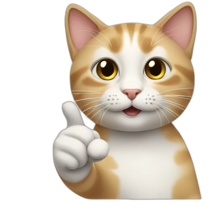 Cat showing thumbs up emoji