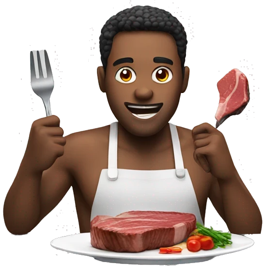 Person eating steak emoji