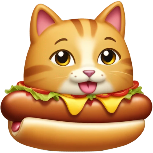 Cat in a hot dog suit emoji
