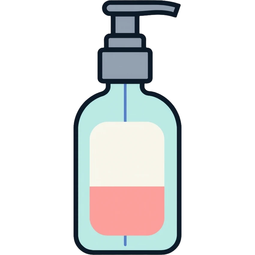 Facial toner spray bottle, minimalist, rounded, soft pastel colors, no outline emoji