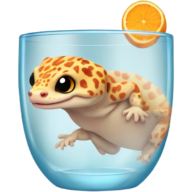 orange leopard gecko in a glass cup emoji