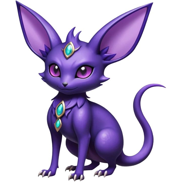 Shiny Exotic Badass Royal Mysterious Gothic Noibat-Espeon-Pokémon-Fakémon-hybrid-creature (full body) emoji