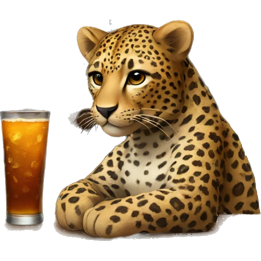 Leopard sitting at a bar emoji