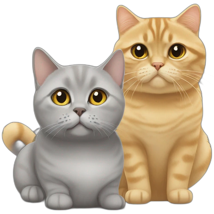 À golden british shorthair beside a grey British shorthair emoji