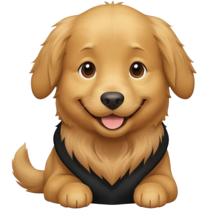 golden retriever wearing a black shirt emoji