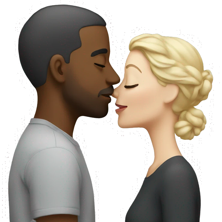 White Couple kissing  emoji