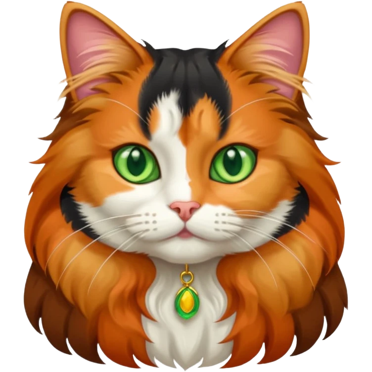 long hair calico cat emoji