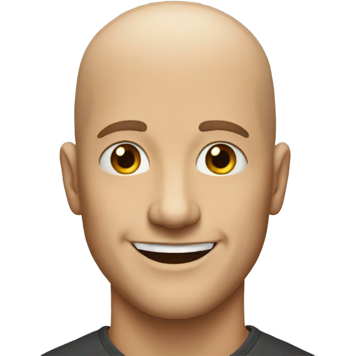 smiling bald man portrait emoji