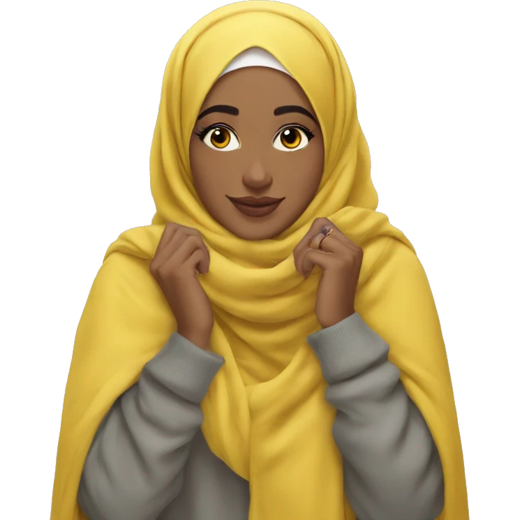 aesthetic cozy hijabi in yellow emoji