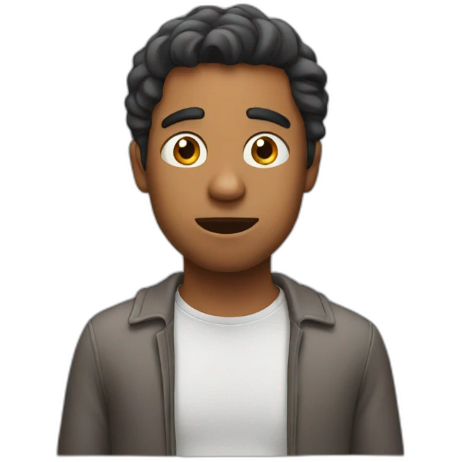 brown man looking at phone surprised emoji