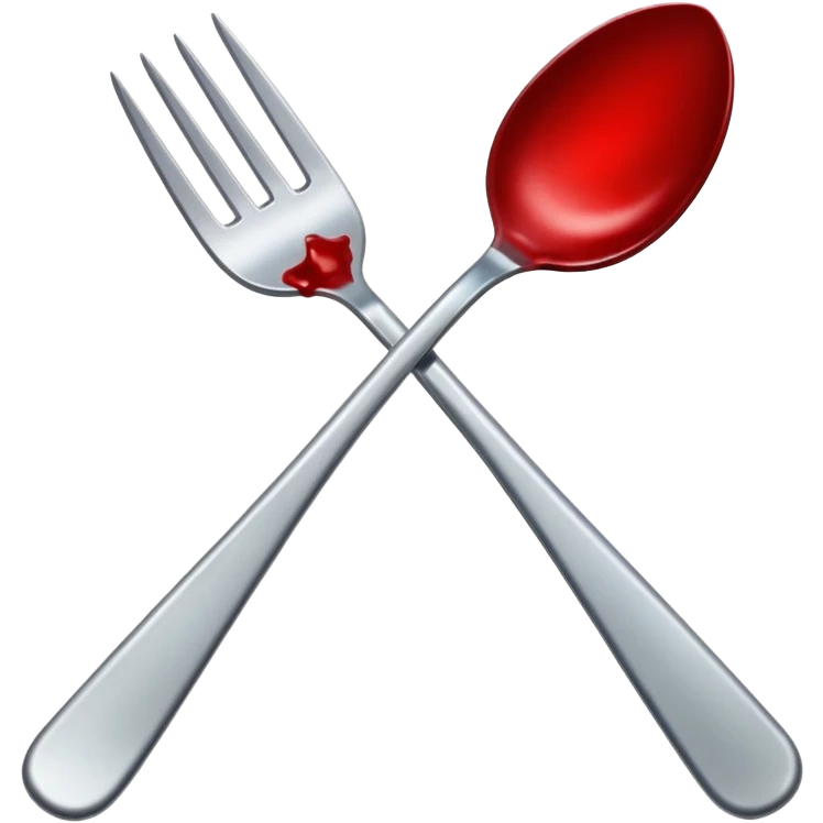 a fork with blood on the tines emoji