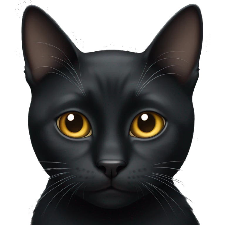 Black cat with one white whisker  emoji
