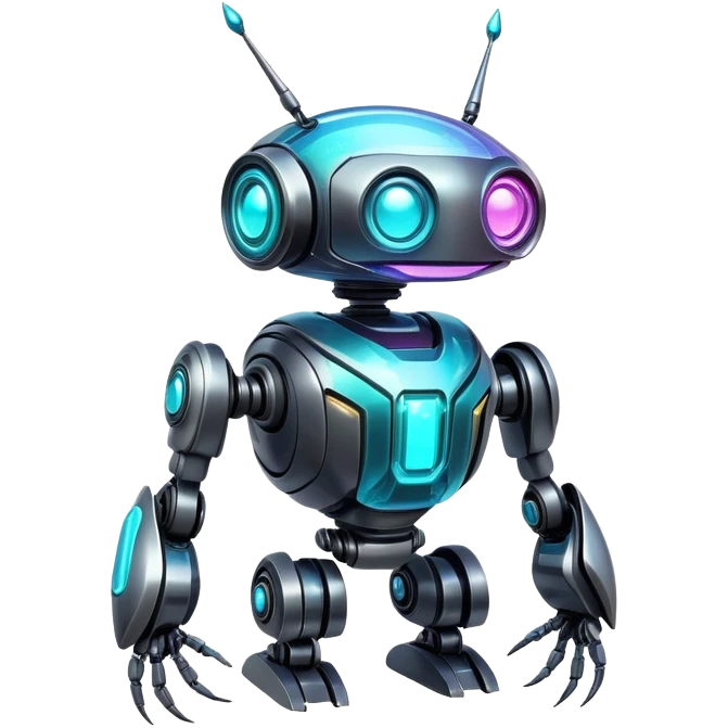  Epic legendary rare glowing mechanical Shiny sparkly transparent bioluminescent luminescent vibrant bright pastel dark exotic iridescent colorful gradients futuristic modern metallic glossy glittery fantasy-cyber-Fakémon-Vernid-robot-creature emoji