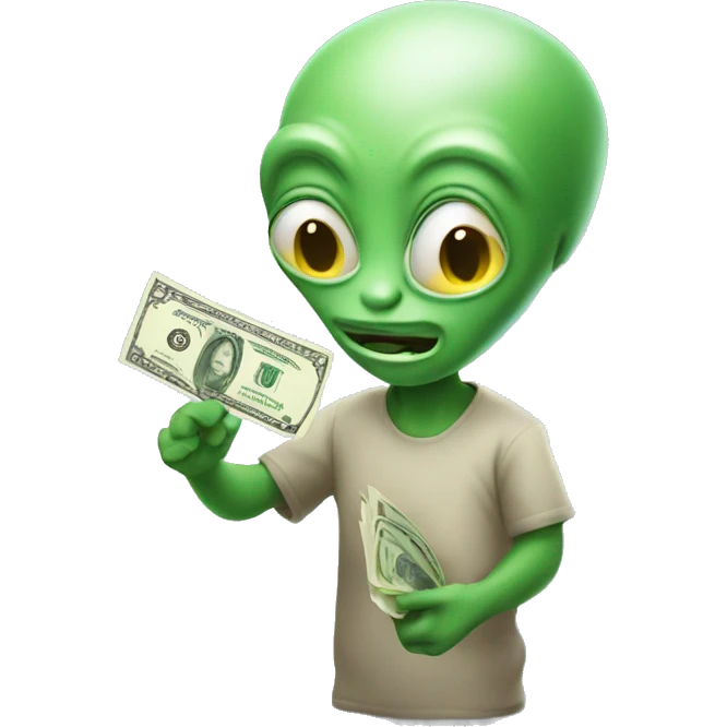 Alien with money emoji