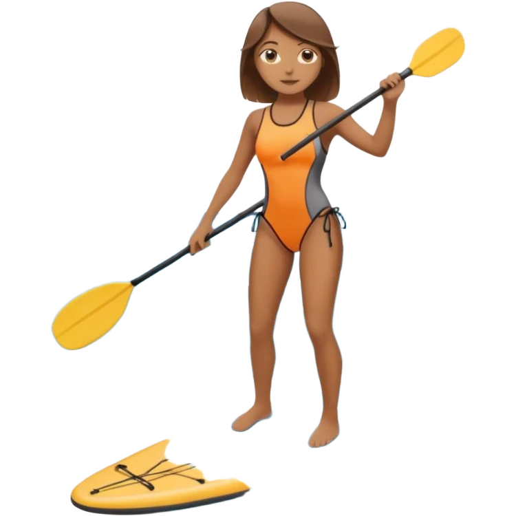 Girl paddle boarding  emoji