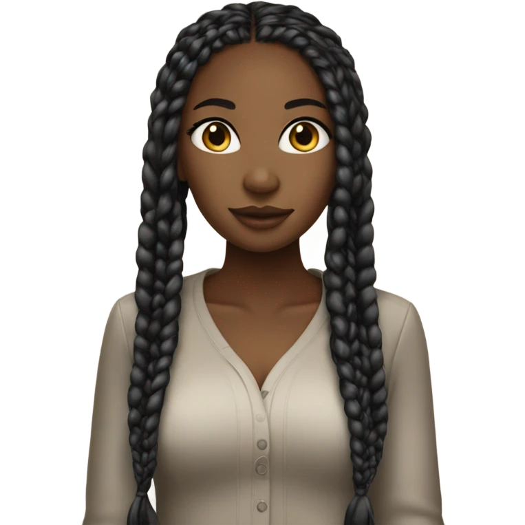 a black girl with boxbraids emoji