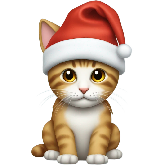 Gato usando gorro de navidad emoji