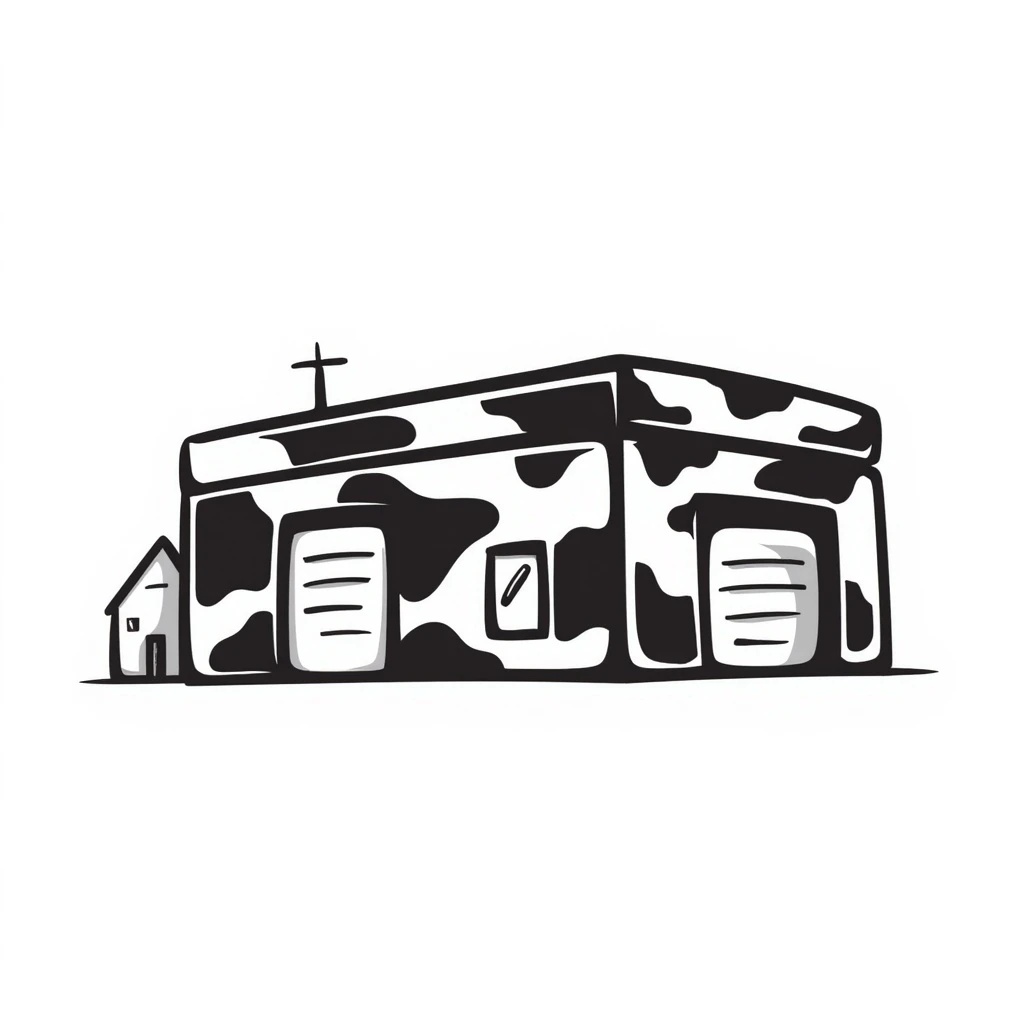 military warehouse painted in military camouflage emoji