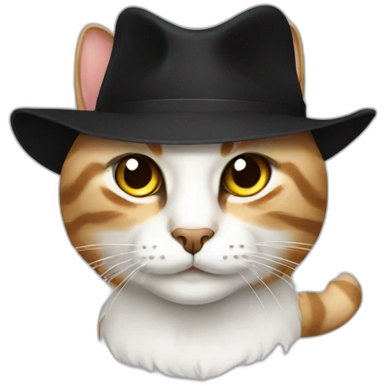 Cat black hat emoji