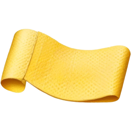 used adhesive bandage with yellow grime emoji