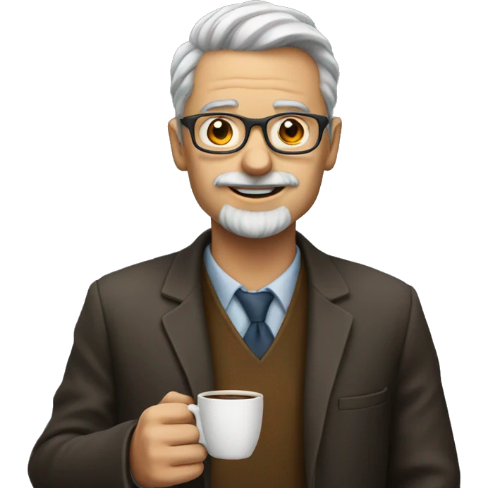 professor with coffee emoji