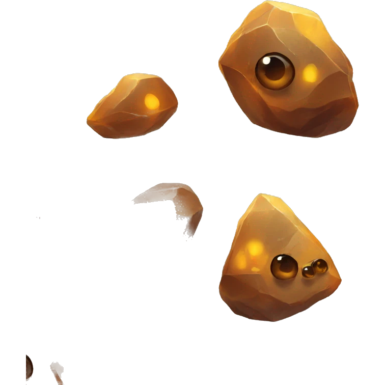 Amber rock with cute eyes emoji