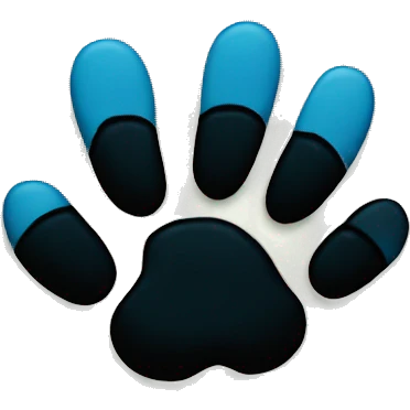 Baby blue square with a silhouette of a black panther paw in the middle emoji