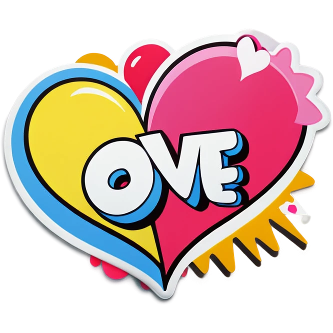 Pop art love emoji