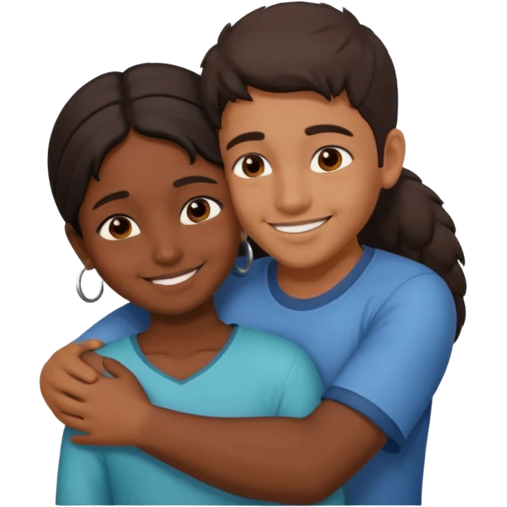 indian boy huggin indian girl from behind emoji