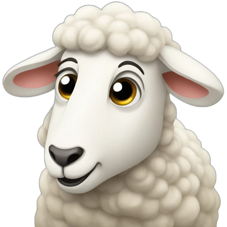 a sheep saying shush emoji