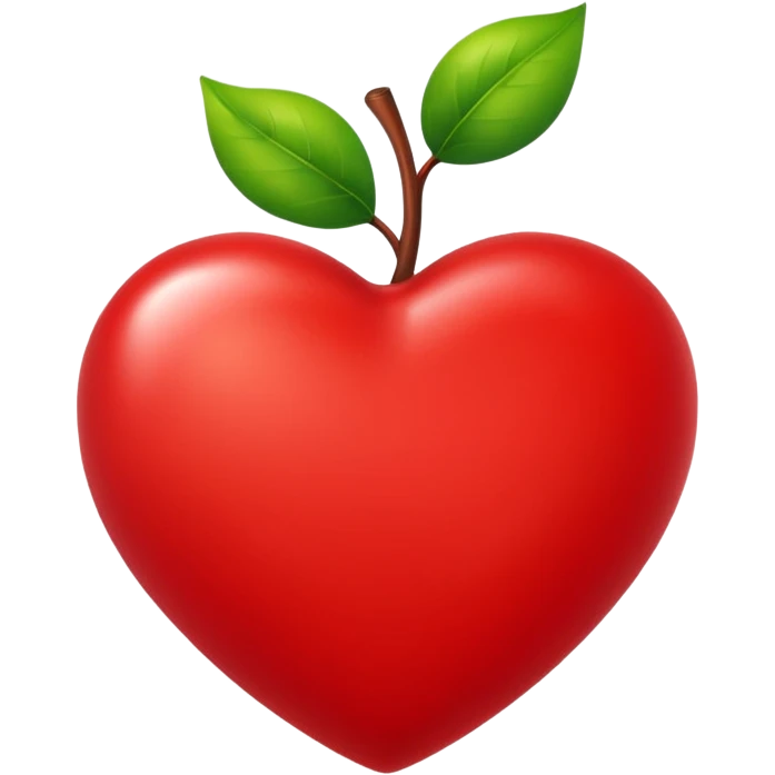 red heart emoji, classic and glossy, apple style emoji
