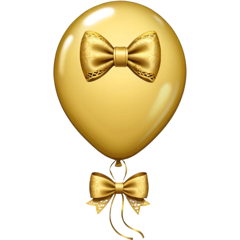 Transparent balloon with golden lace with bow  emoji