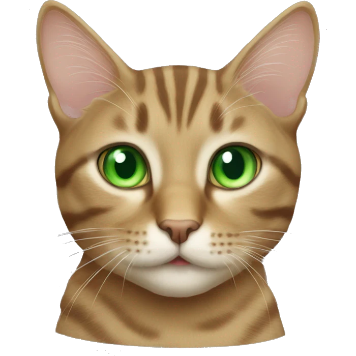 Tabby cat with green eyes  emoji