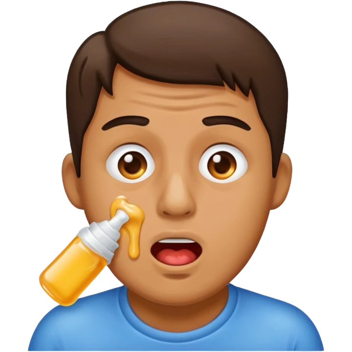 Man drooling out glue emoji