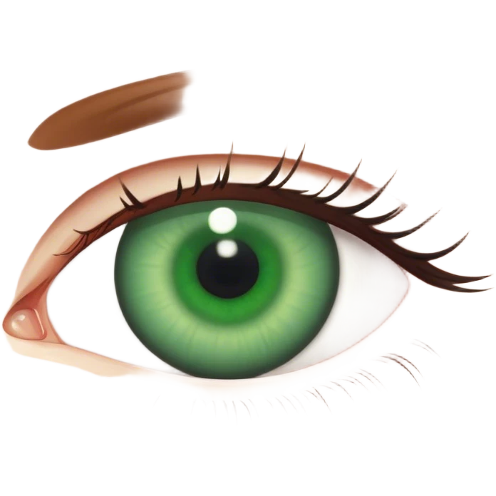 dilated green eye emoji