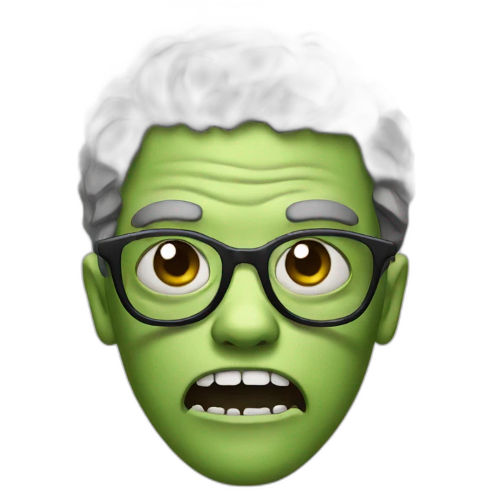 A zombie with glasses emoji