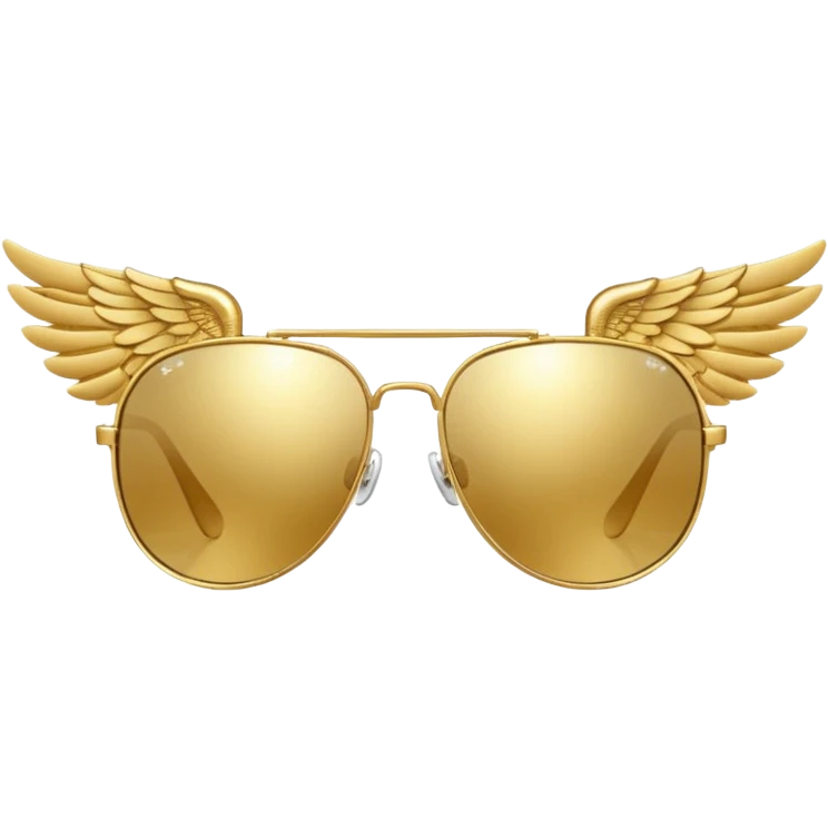 fancy gold sunglasses with wings emoji