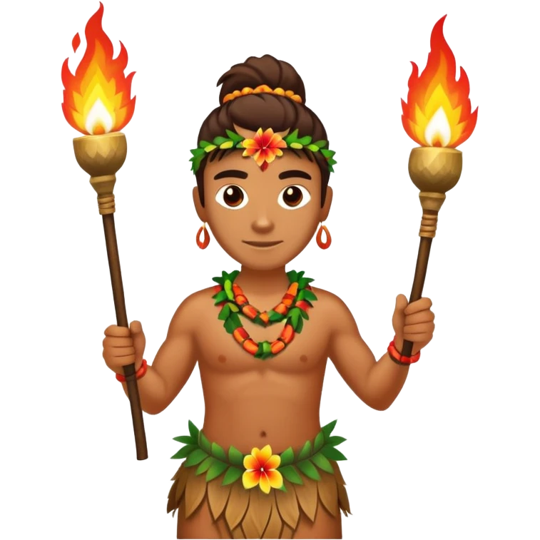 Hawaiian fire dancer emoji