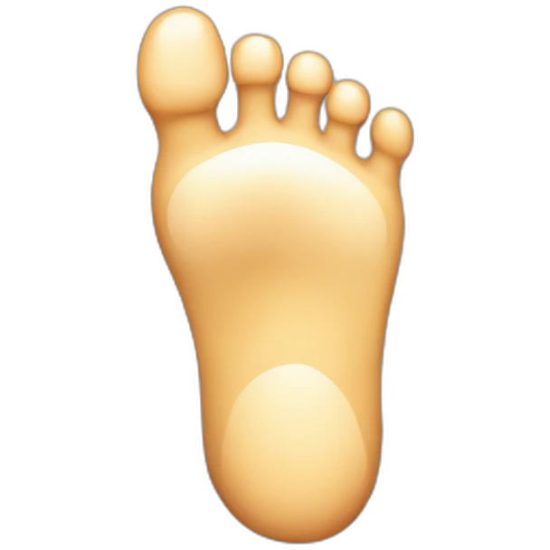 A foot with a broken tiny too emoji