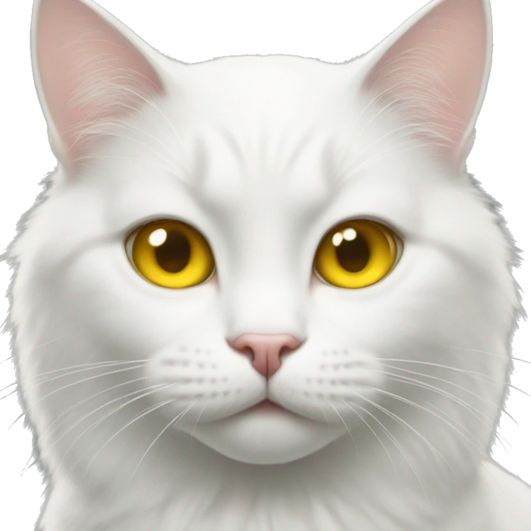 white cat with yellow eyes  emoji