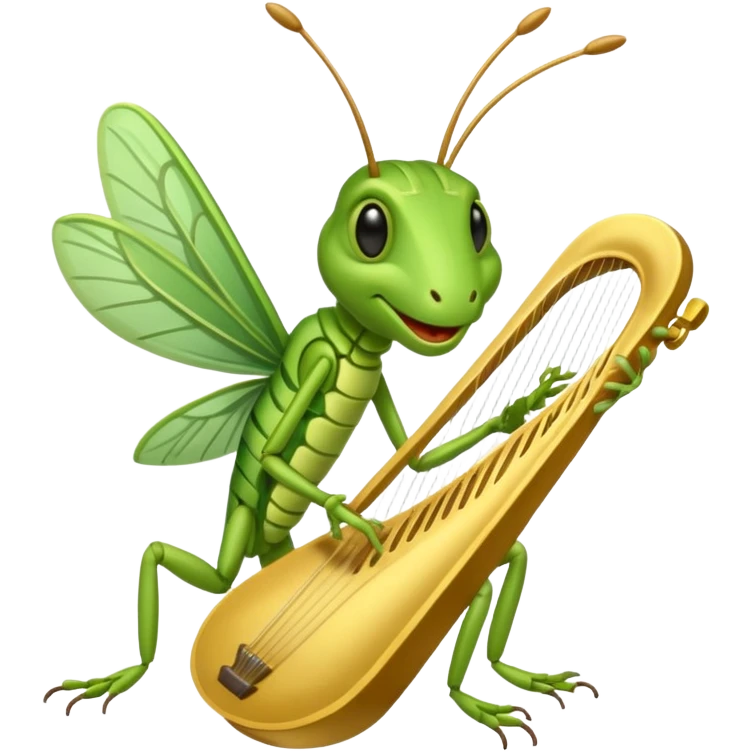 grasshopper playing lyre emoji