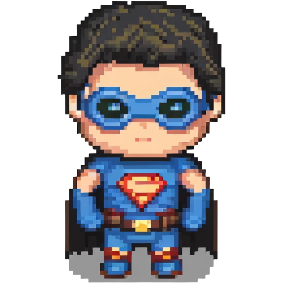 superhero character named Icon with a graphic designer theme emoji