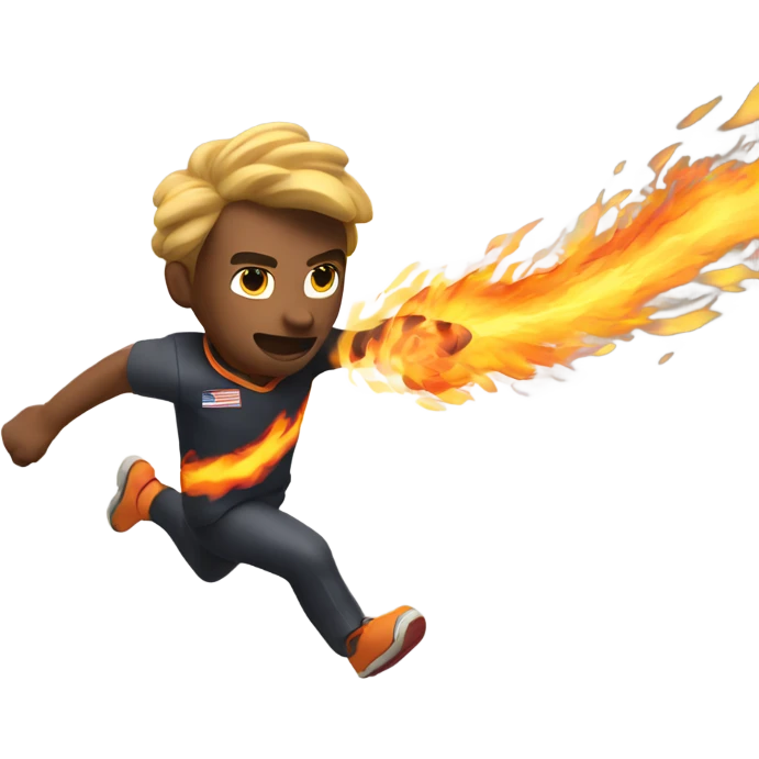 Dash forward with blazing speed, leaving a fiery trail behind. emoji