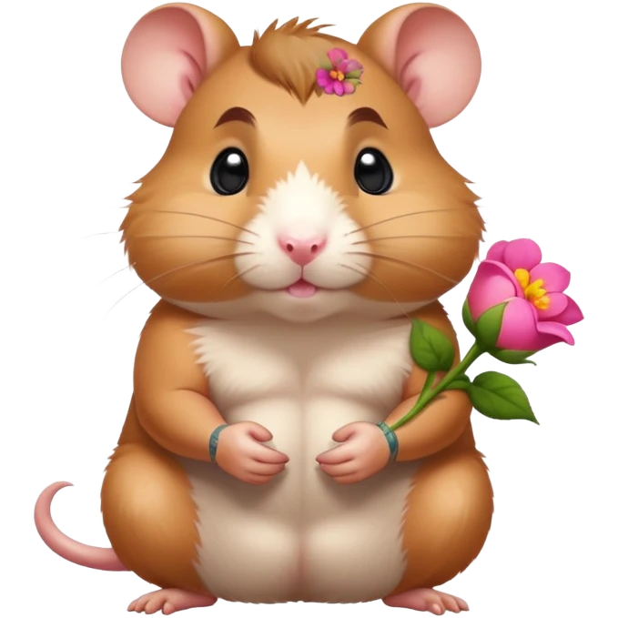 Maybe I’m a burly muscular hamster with flower tattoos emoji
