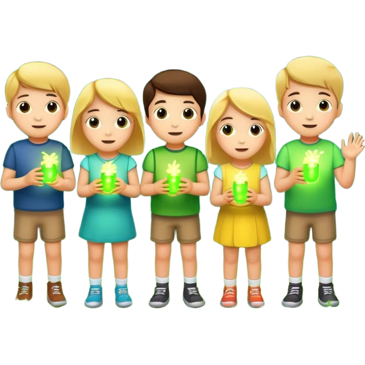 Children catching fireflies  emoji