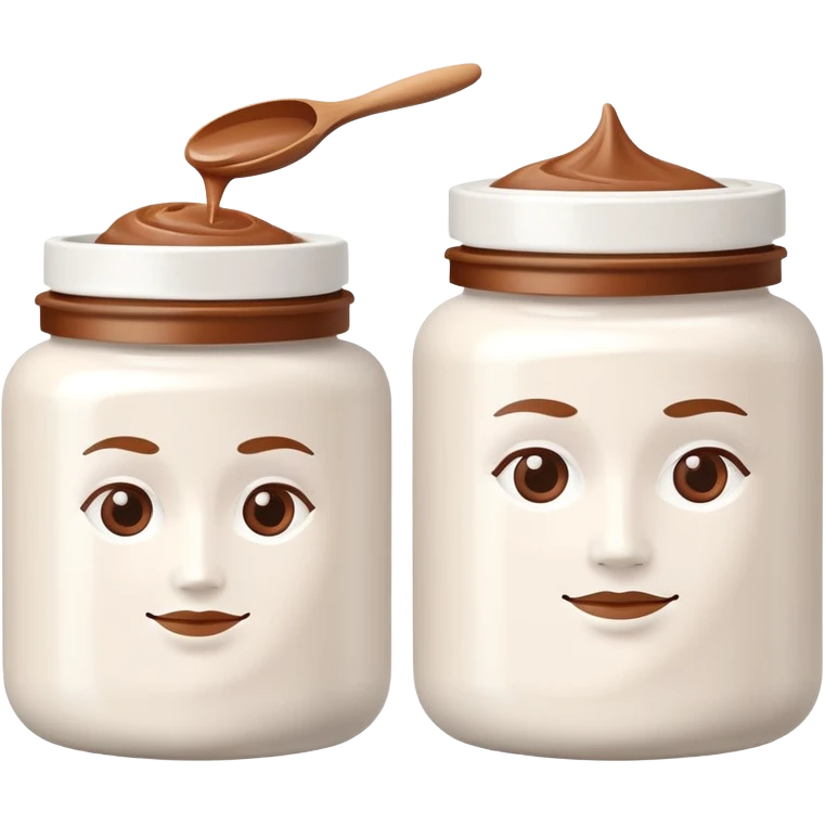 Facial care white and brown jars emoji