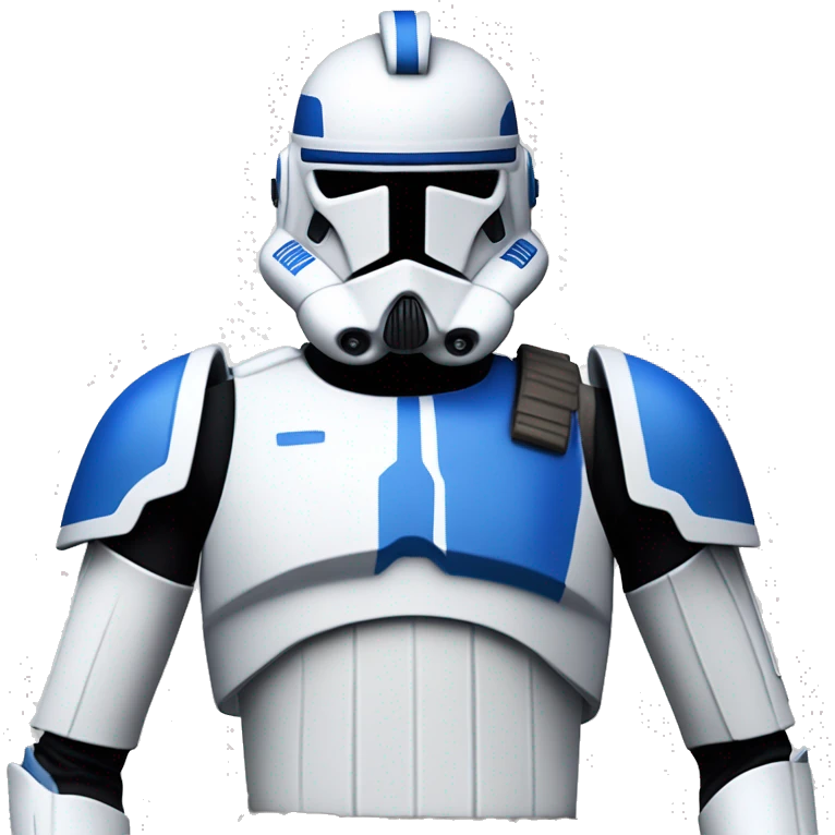 Clone trooper with a white face and blue marks on his armor to look like the 501st division. Also add some shoulder pads to give him the commander look.  emoji