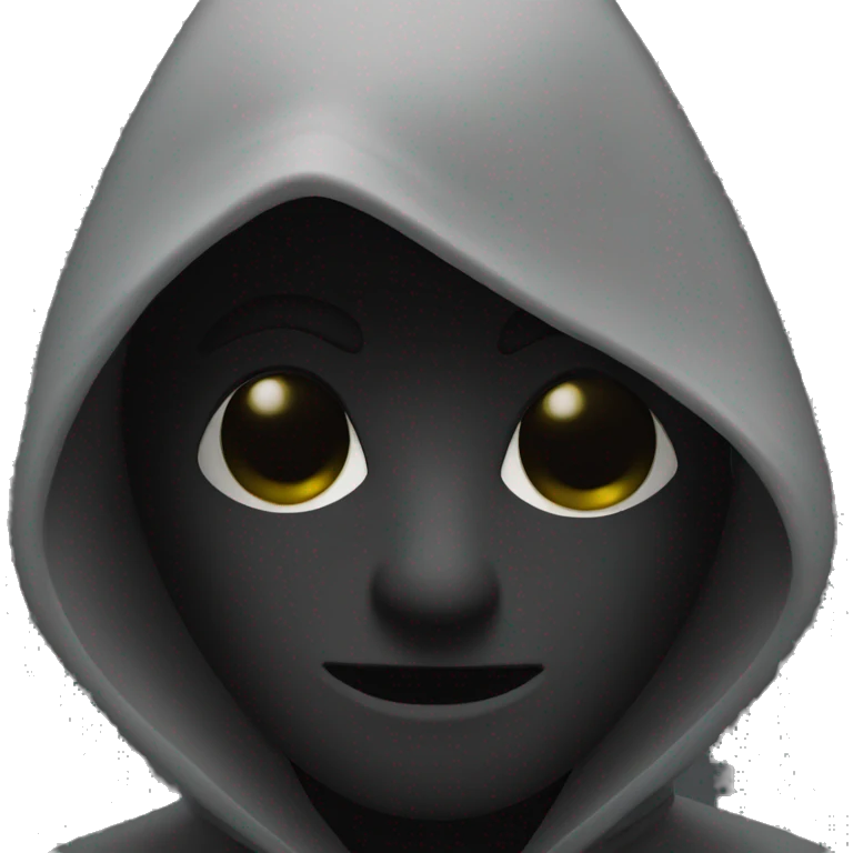 grayscale black mysterious masked hooded man emoji
